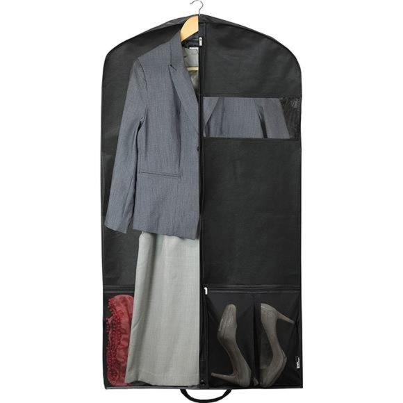 43-Inch Heavy Duty Garment Bag w/Pocket for Dresses, Coats - Picture 2 of 7